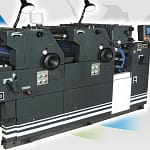 three colour non woven d cut bag paper printing offset machine