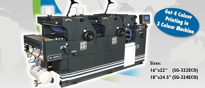three colour non woven d cut bag paper printing offset machine